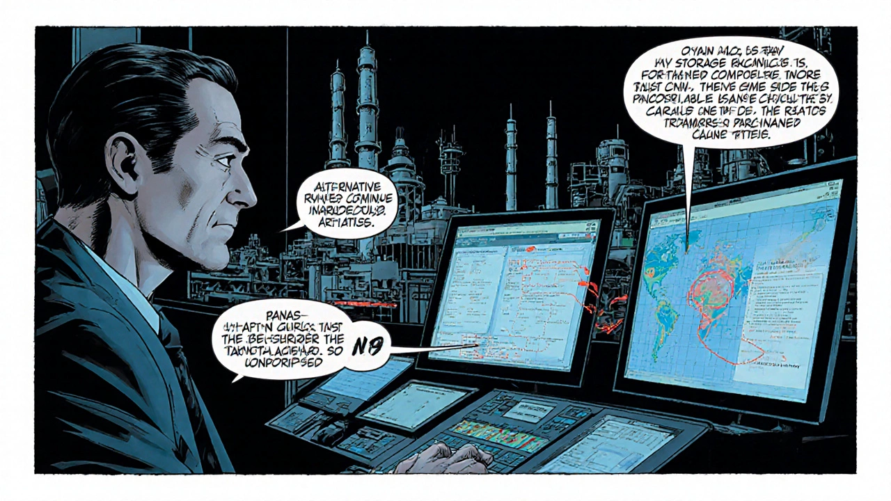 Engineer controlling global manufacturing operations with holographic data