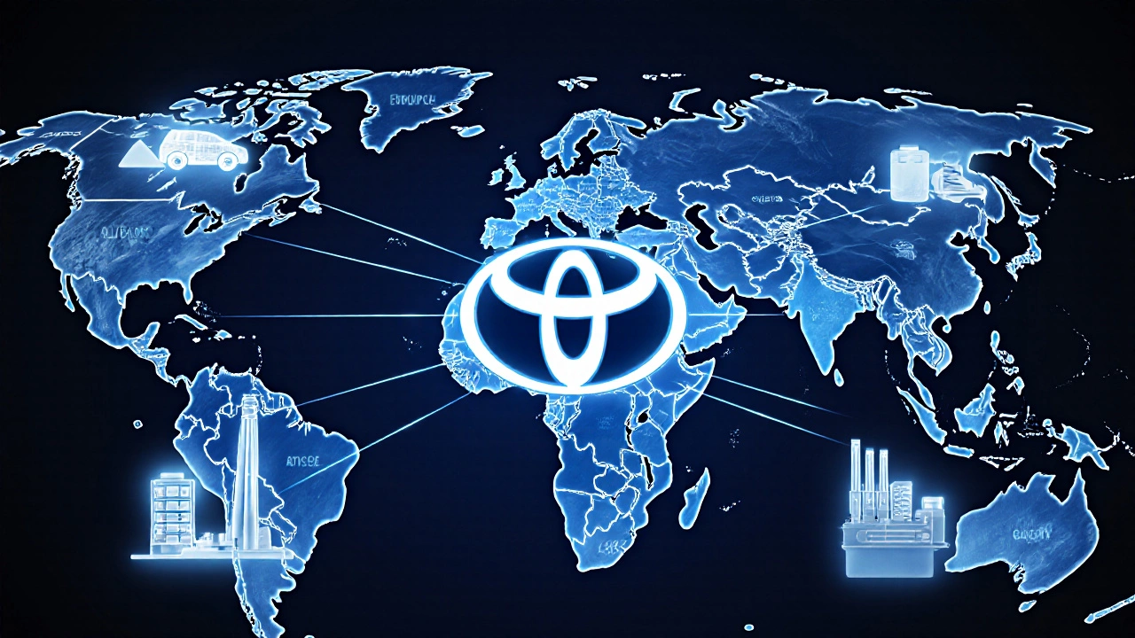 Global supply chain network connected to Toyota&#039;s production systems