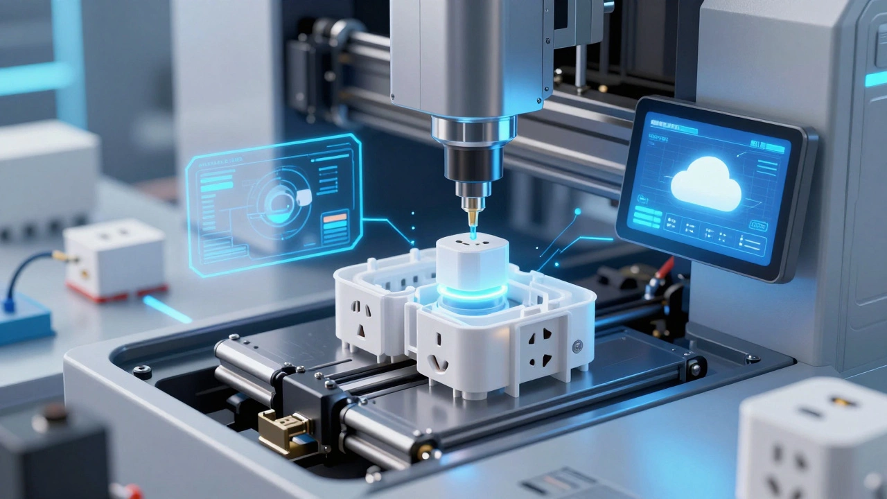 Injection molding machine producing casings for smart home IoT devices