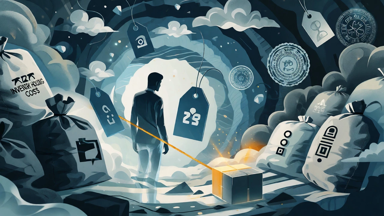 Surreal visualization of hidden manufacturing costs surrounding a profitable product.